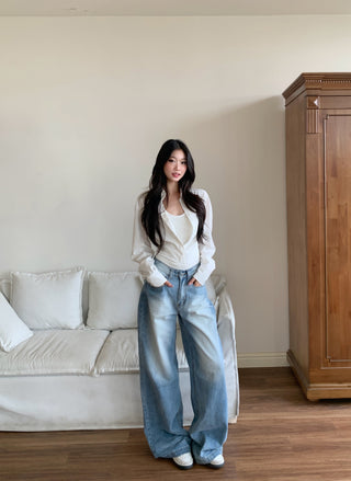 fake two-piece top