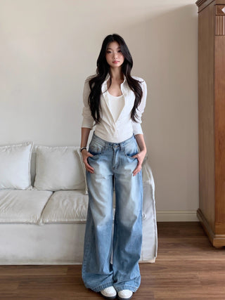 fake two-piece top