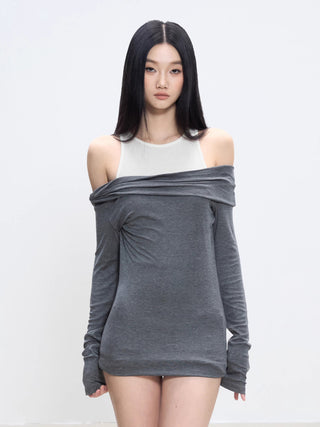 off-shoulder hip skirt