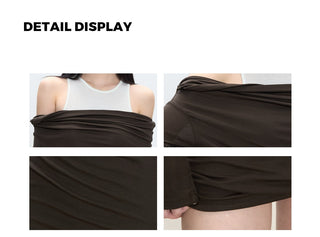 off-shoulder hip skirt