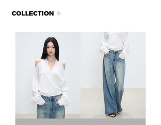 off-shoulder white top
