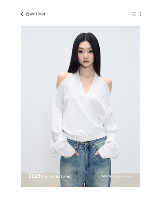 off-shoulder white top