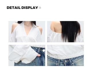 off-shoulder white top