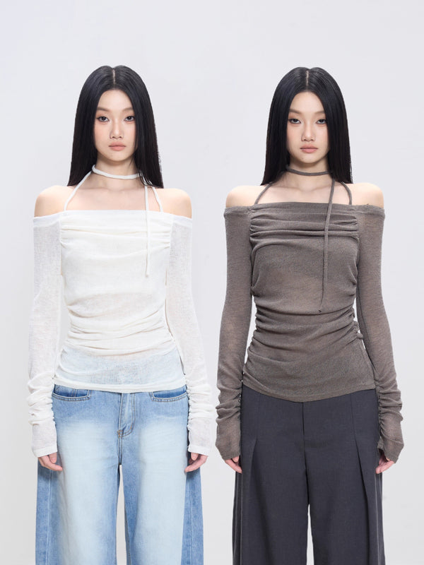 off-shoulder bottoming shirt