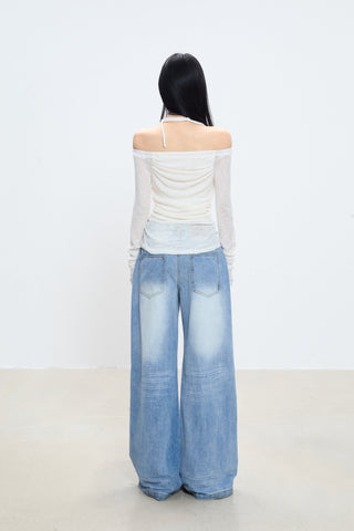 off-shoulder bottoming shirt