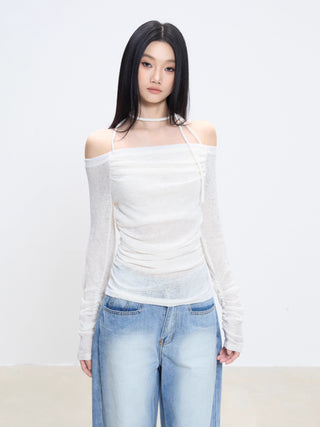 off-shoulder bottoming shirt