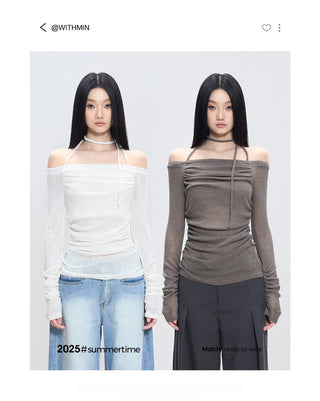 off-shoulder bottoming shirt
