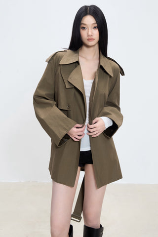 mid-length trench coat