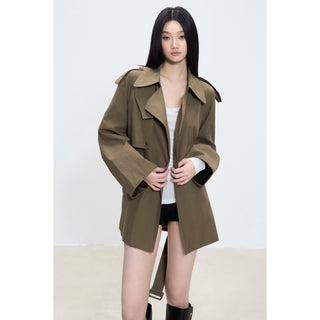 mid-length trench coat