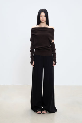 off-shoulder knit top