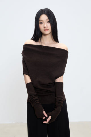 off-shoulder knit top