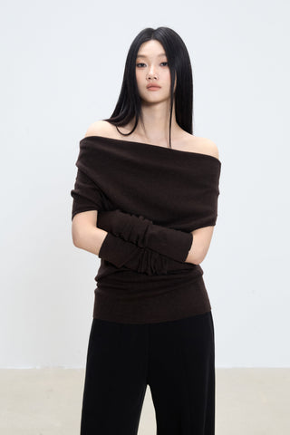 off-shoulder knit top