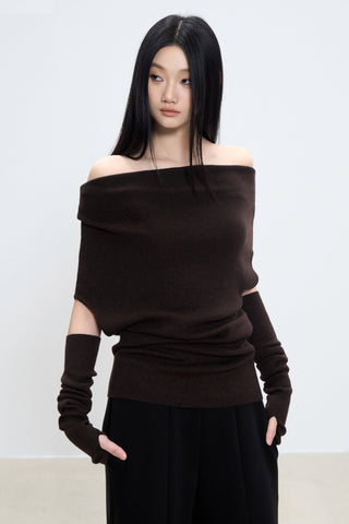 off-shoulder knit top