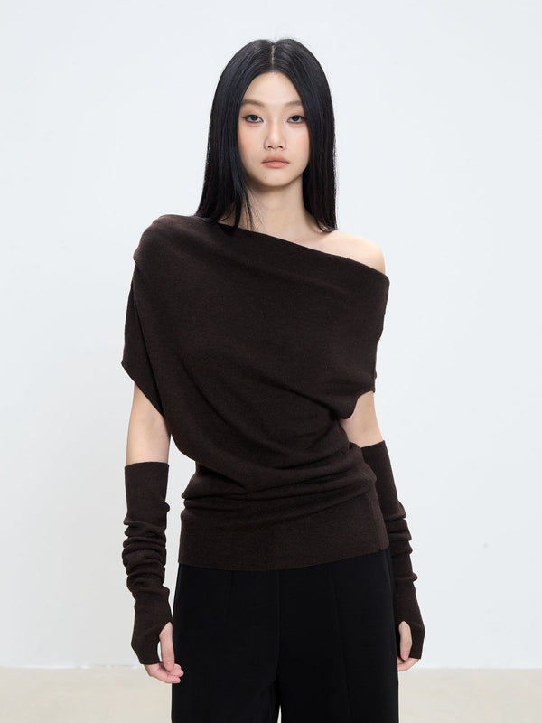 off-shoulder knit top