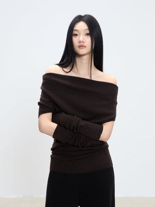 off-shoulder knit top