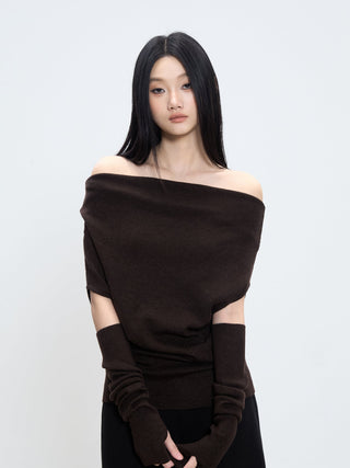 off-shoulder knit top