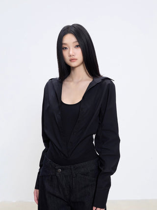 fake two-piece top