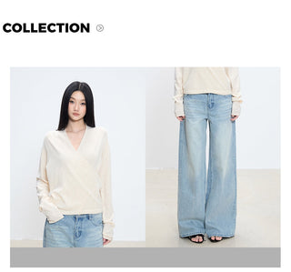 V-neck knit top