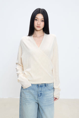 V-neck knit top