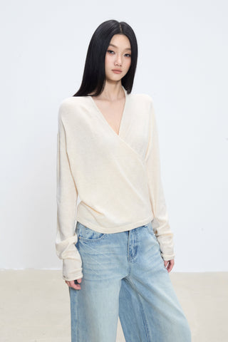 V-neck knit top