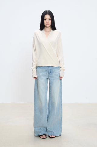 V-neck knit top
