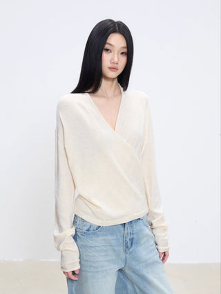 V-neck knit top