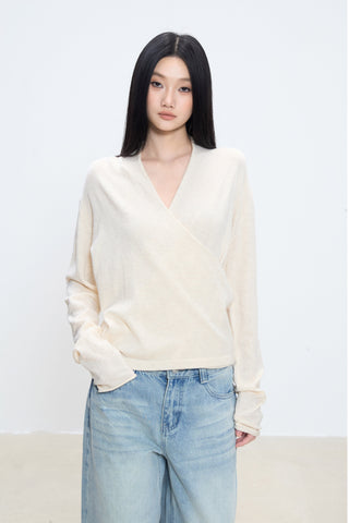 V-neck knit top
