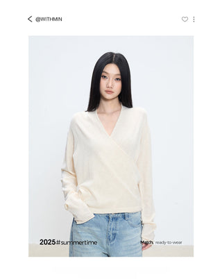 V-neck knit top