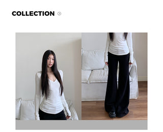 V-neck slim top
