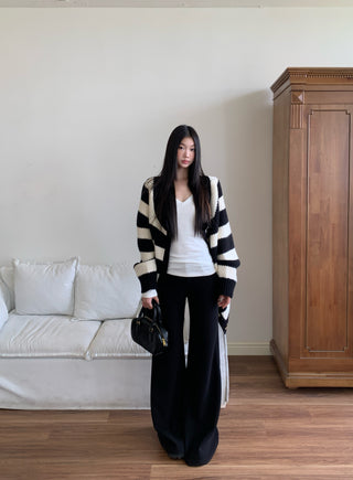 striped cardigan coat