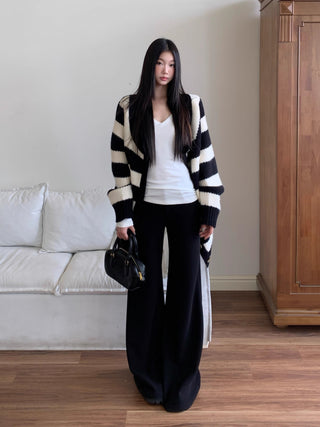 striped cardigan coat