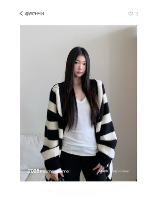 striped cardigan coat