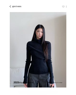 black knit blouse