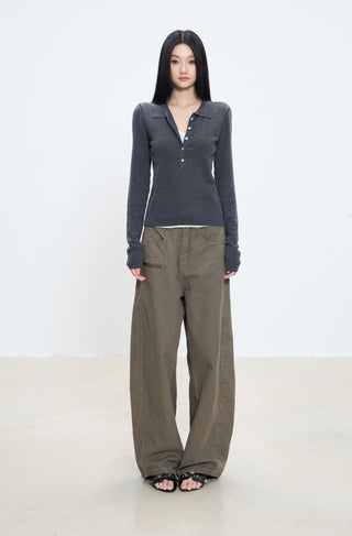 polo knit top