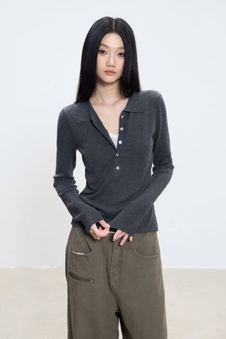 polo knit top