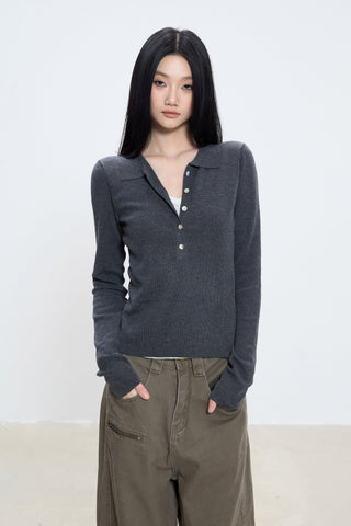polo knit top