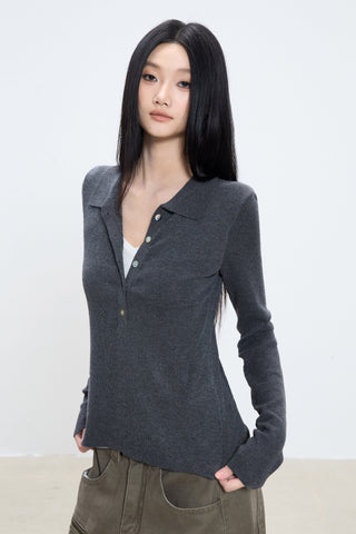 polo knit top