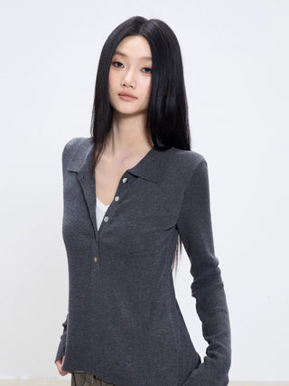polo knit top
