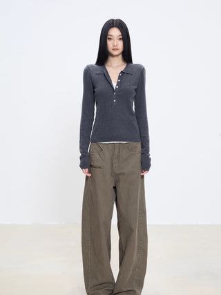 polo knit top
