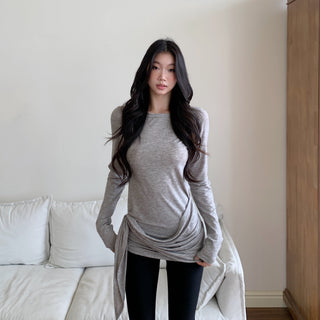 slim mid-length top