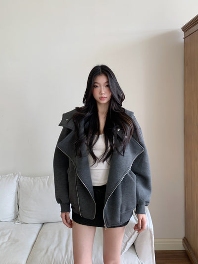 hooded zipper coat