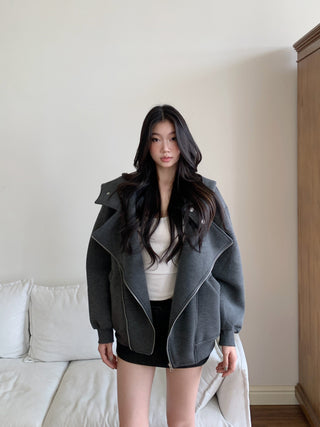hooded zipper coat