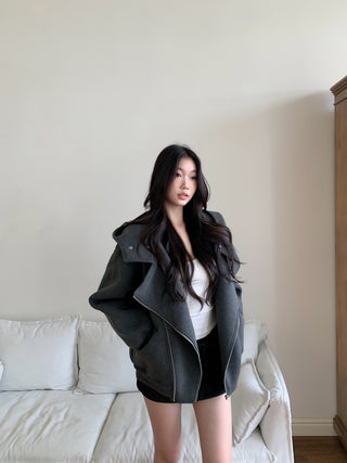 hooded zipper coat