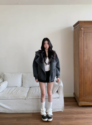 hooded zipper coat
