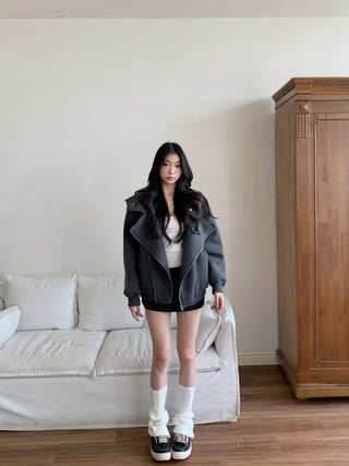 hooded zipper coat