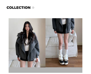 hooded zipper coat