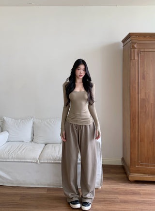 wide-leg casual pants