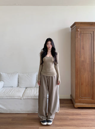 wide-leg casual pants