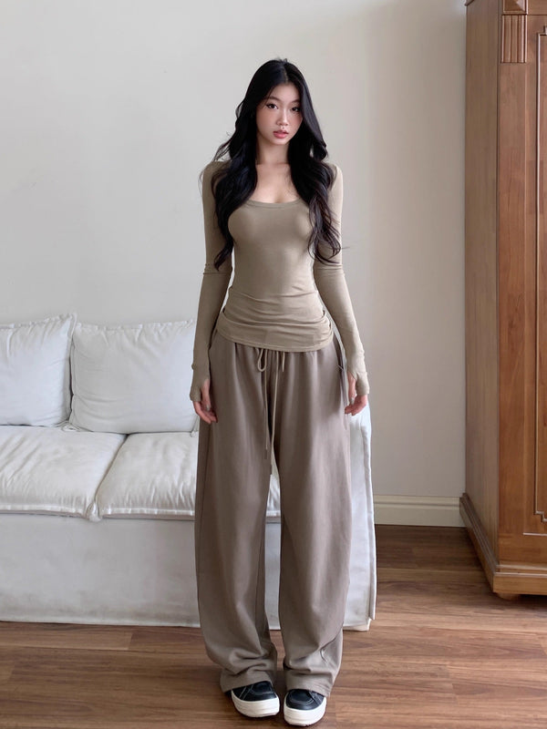 wide-leg casual pants