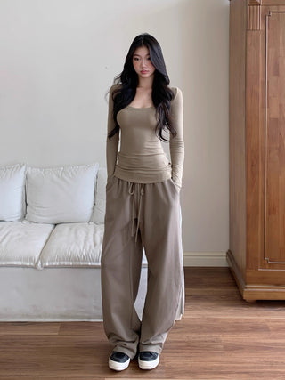 wide-leg casual pants